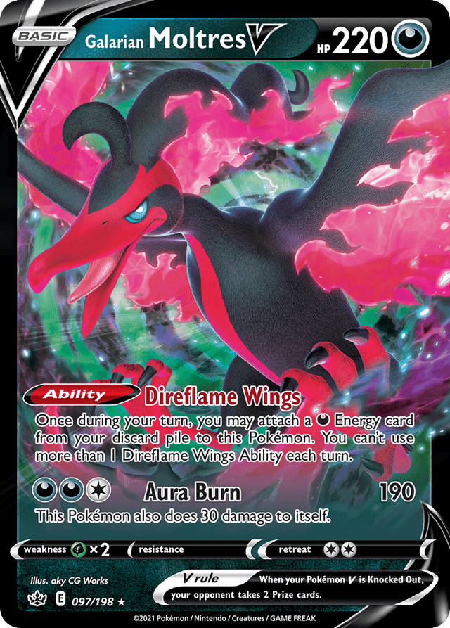 Carta Galarian Moltres V 97/198 do set Chilling Reign — Pokémon TCG | Bynx