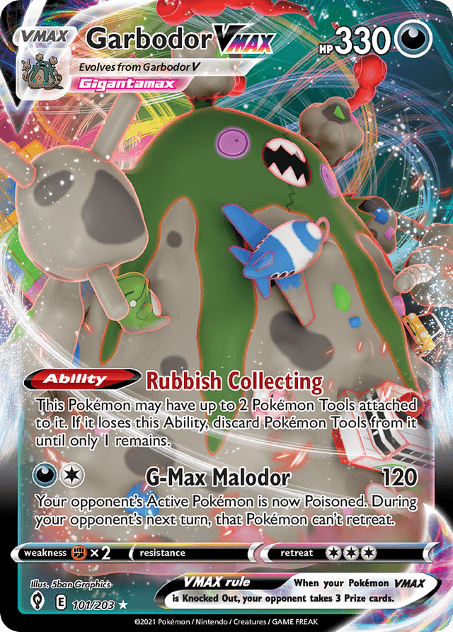 Carta Garbodor VMAX 101/203 do set Evolving Skies — Pokémon TCG | Bynx