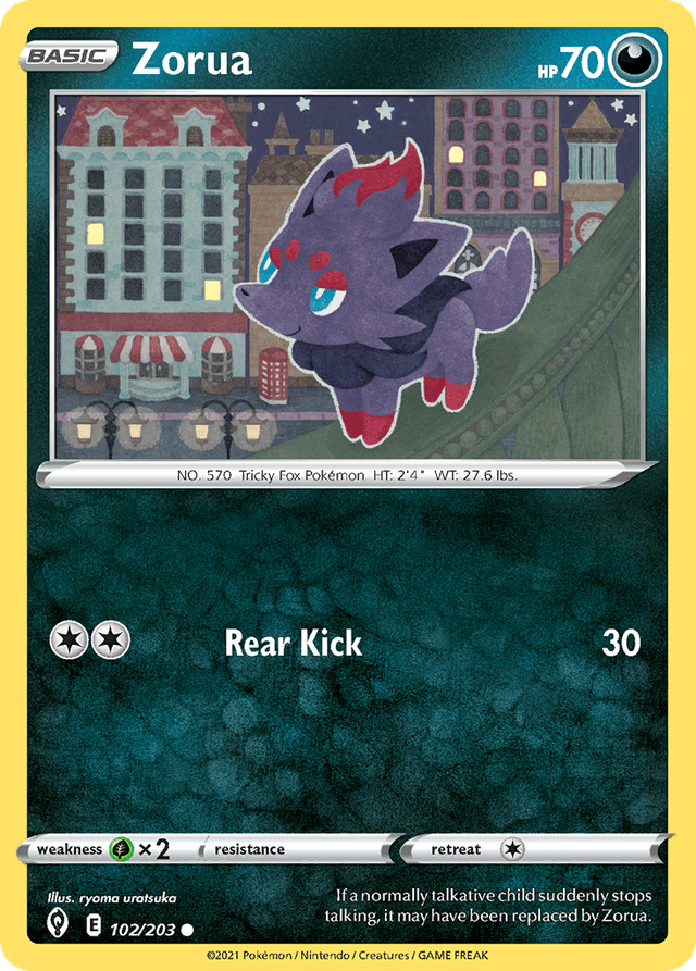 Carta Zorua 102/203 do set Evolving Skies — Pokémon TCG | Bynx