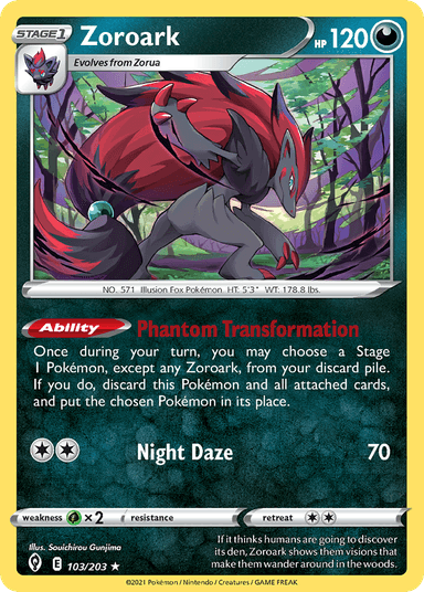 Carta Zoroark 103/203 do set Evolving Skies — Pokémon TCG | Bynx
