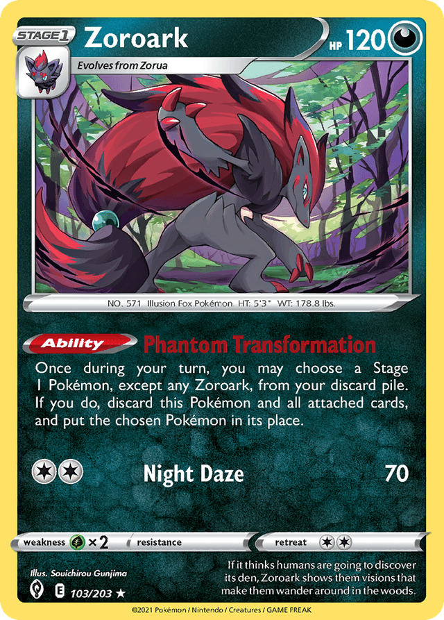 Carta Zoroark 103/203 do set Evolving Skies — Pokémon TCG | Bynx