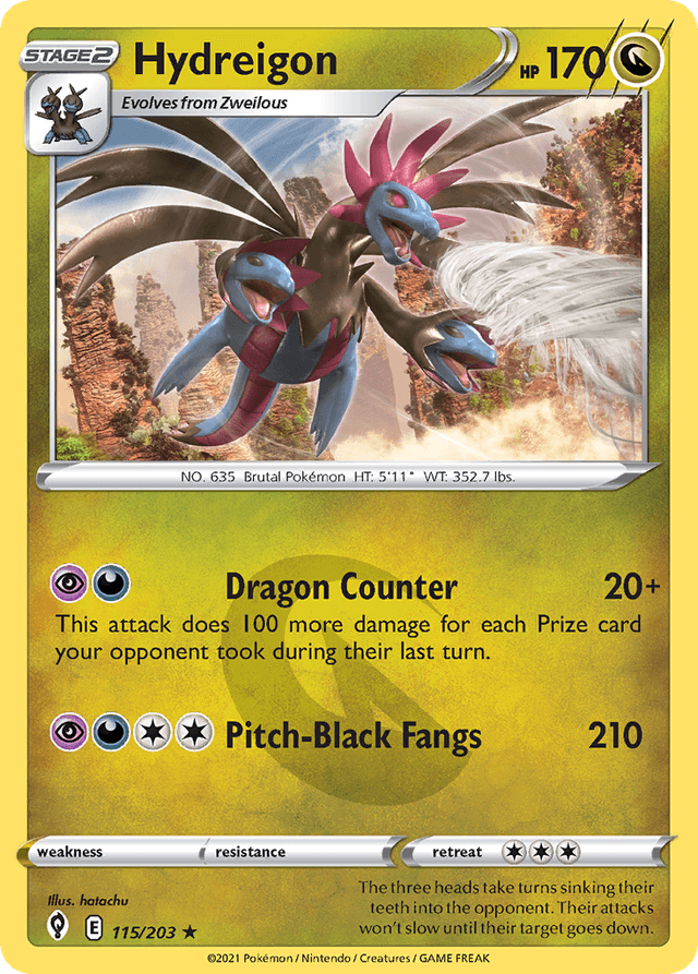 Carta Hydreigon 115/203 do set Evolving Skies — Pokémon TCG | Bynx