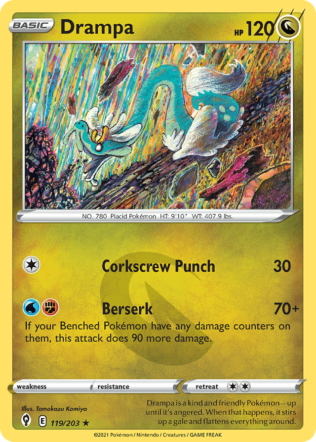 Carta Drampa 119/203 do set Evolving Skies — Pokémon TCG | Bynx