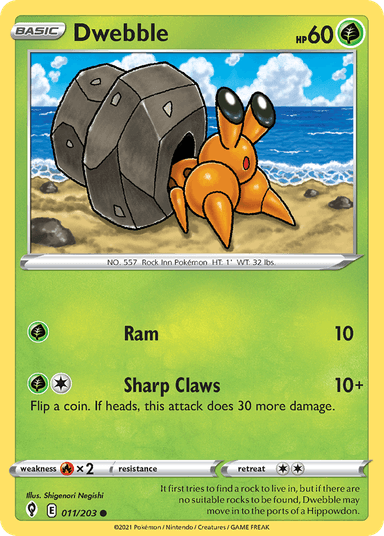 Carta Dwebble 11/203 do set Evolving Skies — Pokémon TCG | Bynx