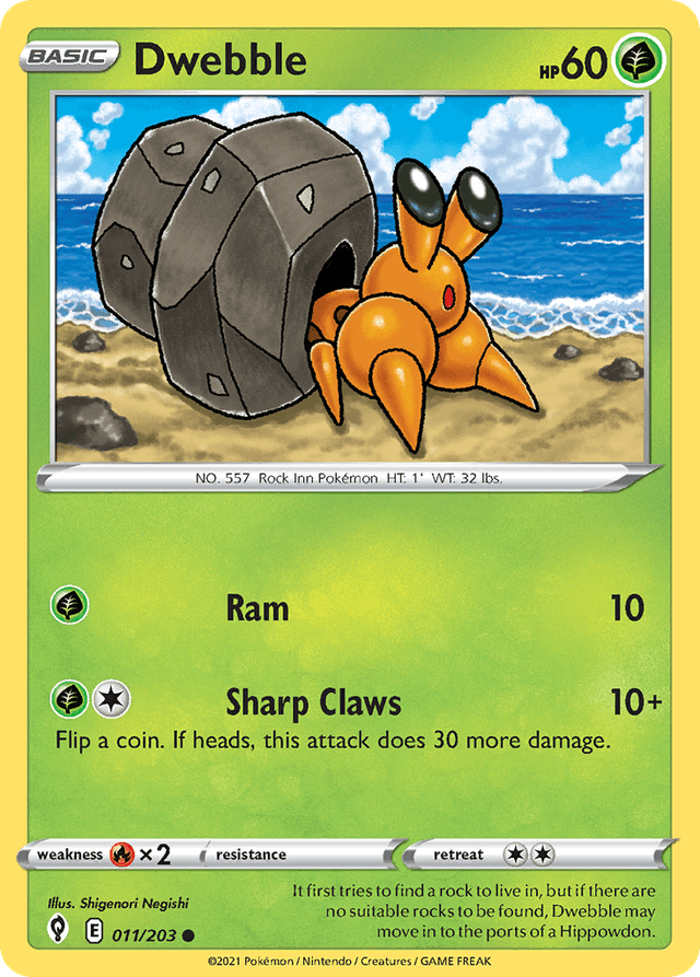 Carta Dwebble 11/203 do set Evolving Skies — Pokémon TCG | Bynx