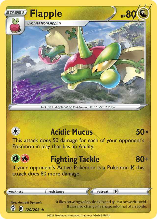Carta Flapple 120/203 do set Evolving Skies — Pokémon TCG | Bynx