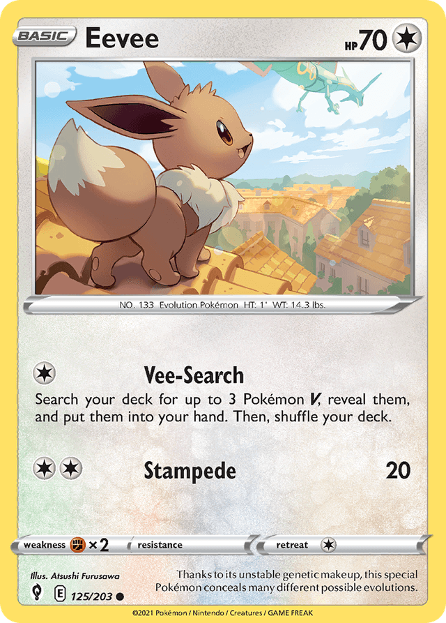 Carta Eevee 125/203 do set Evolving Skies — Pokémon TCG | Bynx