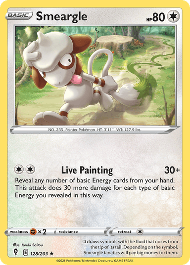 Carta Smeargle 128/203 do set Evolving Skies — Pokémon TCG | Bynx
