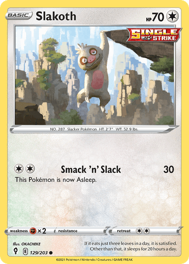 Carta Slakoth 129/203 do set Evolving Skies — Pokémon TCG | Bynx