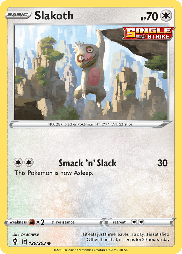 Carta Slakoth 129/203 do set Evolving Skies — Pokémon TCG | Bynx