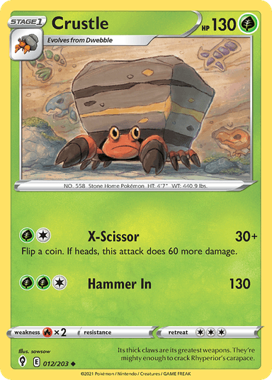 Carta Crustle 12/203 do set Evolving Skies — Pokémon TCG | Bynx