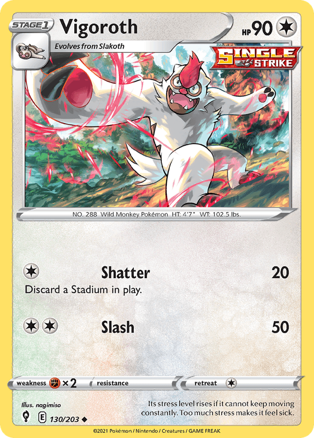 Carta Vigoroth 130/203 do set Evolving Skies — Pokémon TCG | Bynx