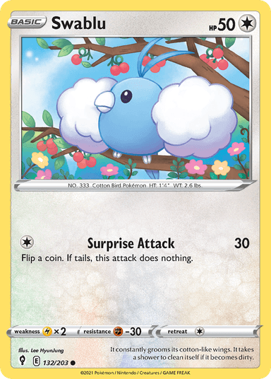 Carta Swablu 132/203 do set Evolving Skies — Pokémon TCG | Bynx