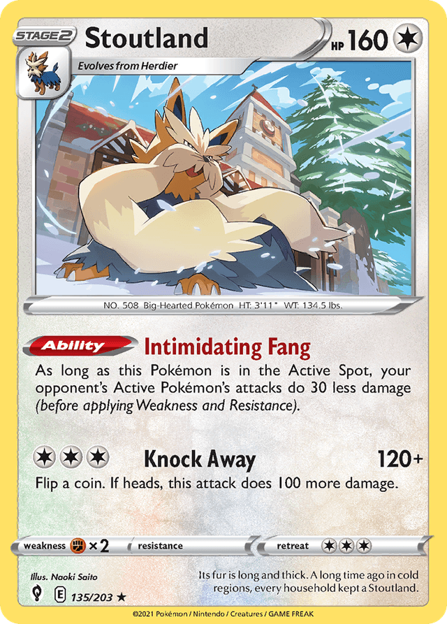 Carta Stoutland 135/203 do set Evolving Skies — Pokémon TCG | Bynx
