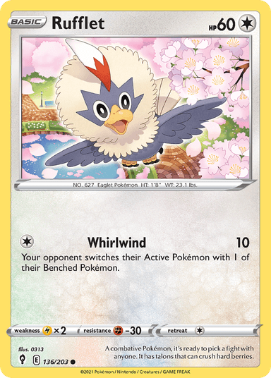 Carta Rufflet 136/203 do set Evolving Skies — Pokémon TCG | Bynx
