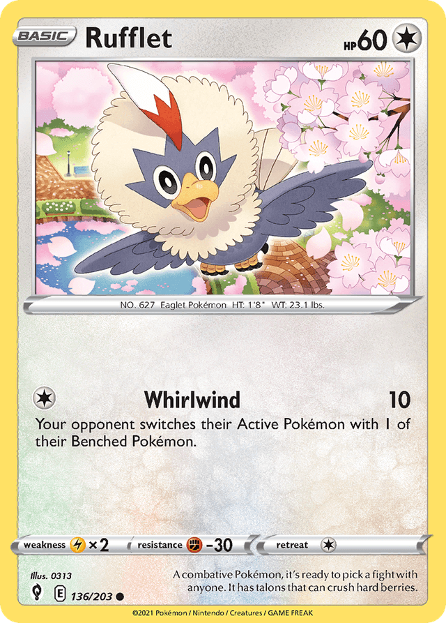 Carta Rufflet 136/203 do set Evolving Skies — Pokémon TCG | Bynx