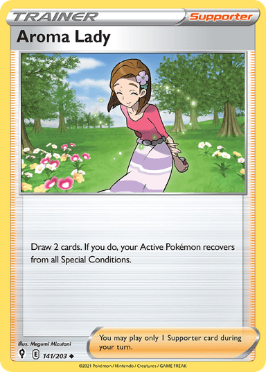 Carta Aroma Lady 141/203 do set Evolving Skies — Pokémon TCG | Bynx
