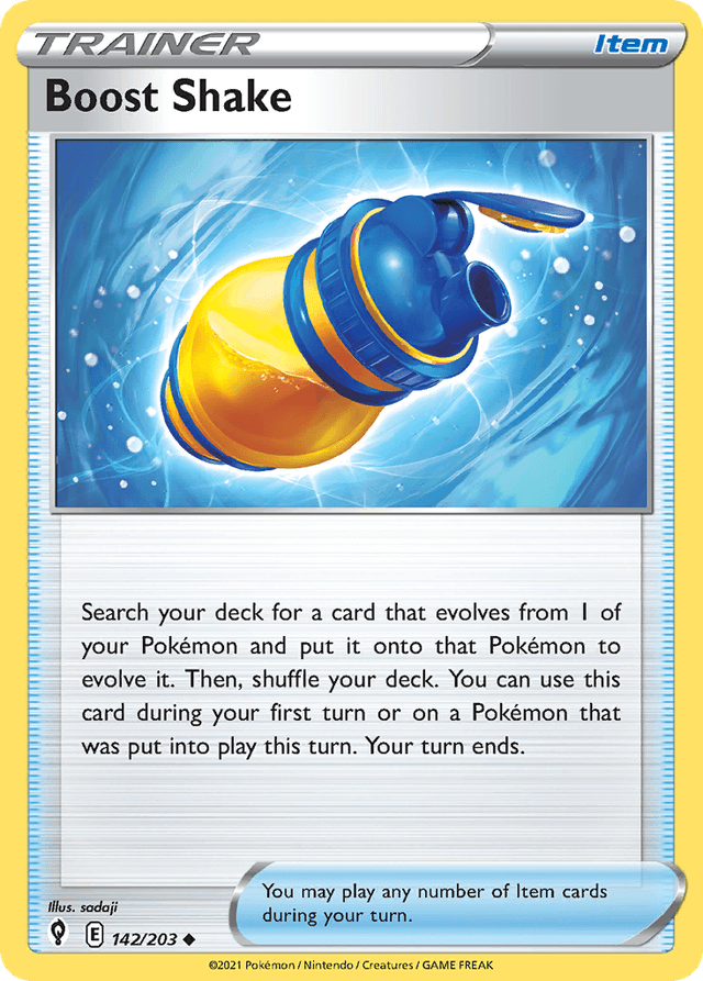 Carta Boost Shake 142/203 do set Evolving Skies — Pokémon TCG | Bynx