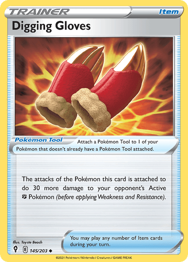 Carta Digging Gloves 145/203 do set Evolving Skies — Pokémon TCG | Bynx