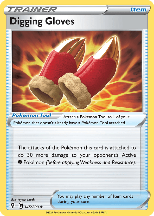 Carta Digging Gloves 145/203 do set Evolving Skies — Pokémon TCG | Bynx