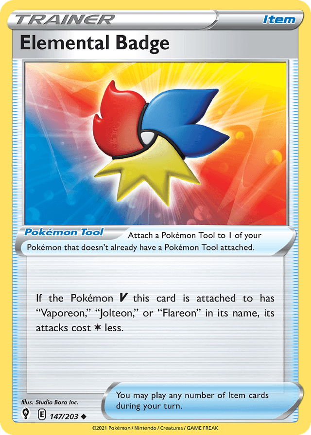 Carta Elemental Badge 147/203 do set Evolving Skies — Pokémon TCG | Bynx