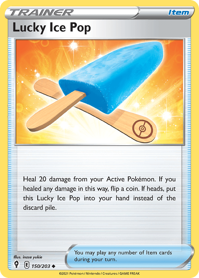 Carta Lucky Ice Pop 150/203 do set Evolving Skies — Pokémon TCG | Bynx