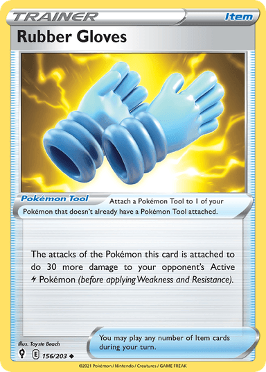 Carta Rubber Gloves 156/203 do set Evolving Skies — Pokémon TCG | Bynx