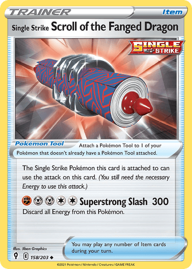 Carta Single Strike Scroll of the Fanged Dragon 158/203 do set Evolving Skies — Pokémon TCG | Bynx