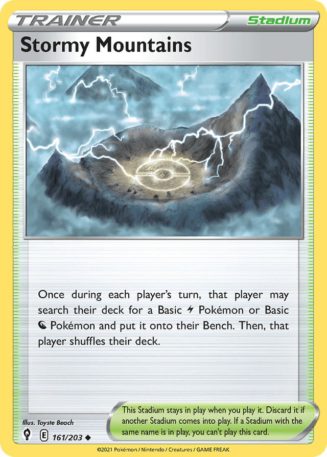 Carta Stormy Mountains 161/203 do set Evolving Skies — Pokémon TCG | Bynx