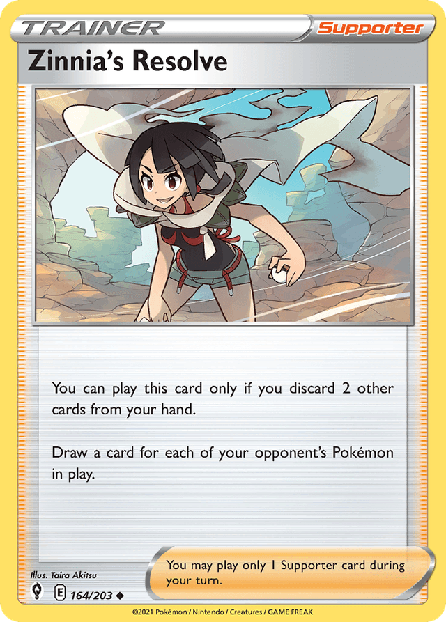 Carta Zinnia's Resolve 164/203 do set Evolving Skies — Pokémon TCG | Bynx