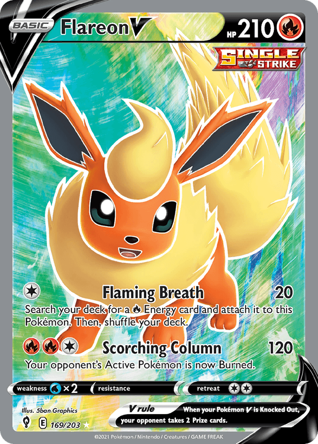 Carta Flareon V 169/203 do set Evolving Skies — Pokémon TCG | Bynx