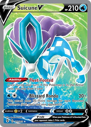 Carta Suicune V 173/203 do set Evolving Skies — Pokémon TCG | Bynx