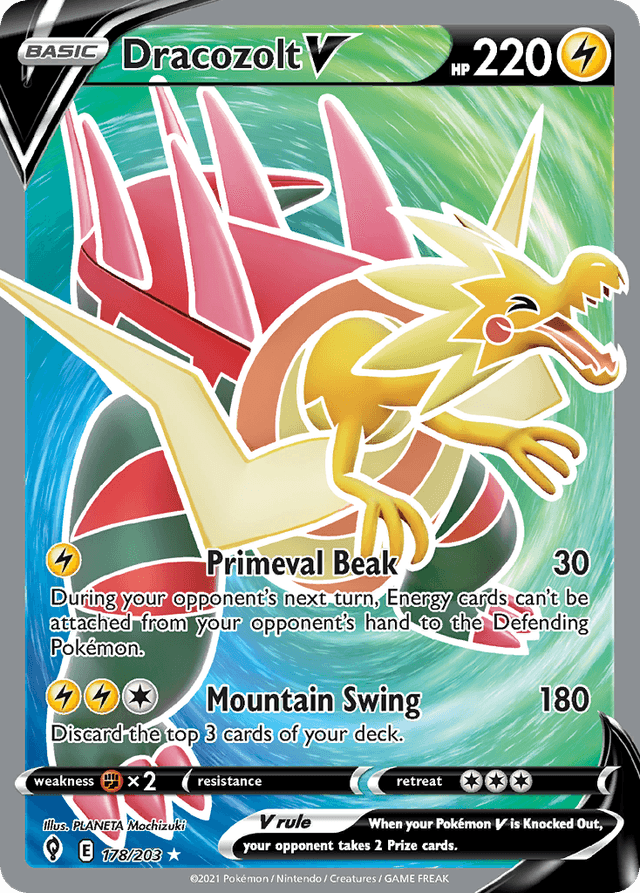 Carta Dracozolt V 178/203 do set Evolving Skies — Pokémon TCG | Bynx