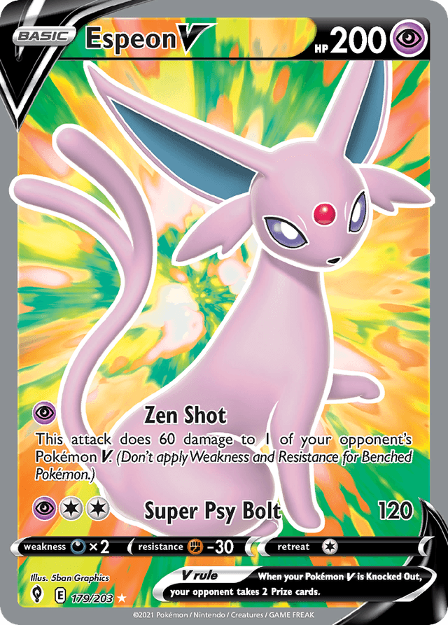 Carta Espeon V 179/203 do set Evolving Skies — Pokémon TCG | Bynx