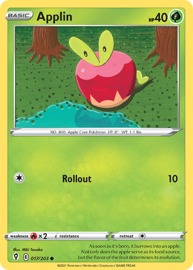 Carta Applin 17/203 do set Evolving Skies — Pokémon TCG | Bynx