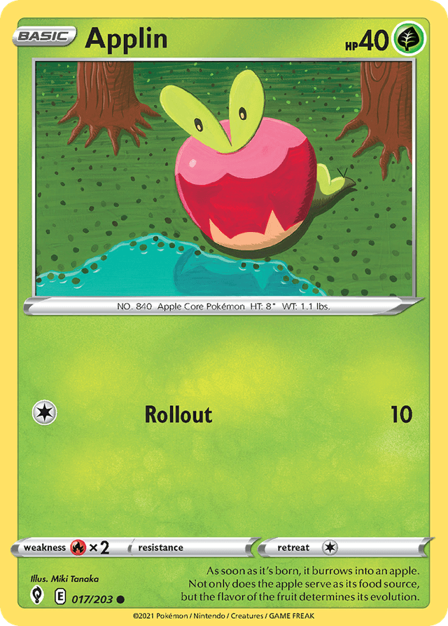 Carta Applin 17/203 do set Evolving Skies — Pokémon TCG | Bynx
