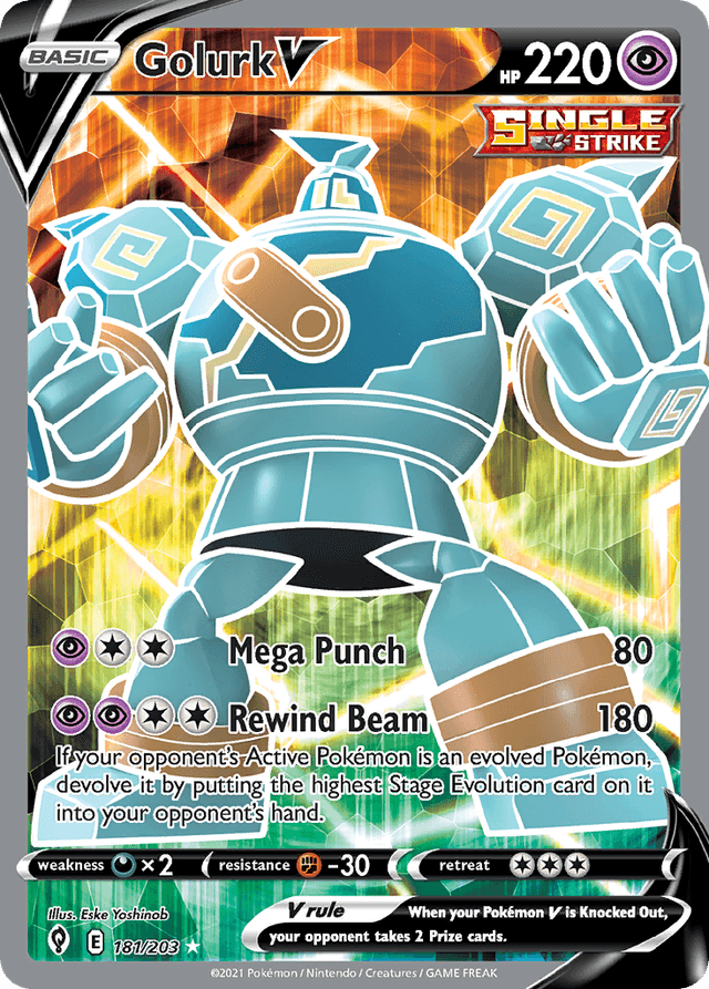 Carta Golurk V 181/203 do set Evolving Skies — Pokémon TCG | Bynx