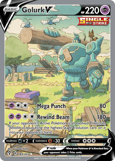 Carta Golurk V 182/203 do set Evolving Skies — Pokémon TCG | Bynx