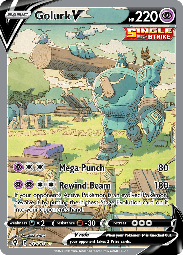 Carta Golurk V 182/203 do set Evolving Skies — Pokémon TCG | Bynx
