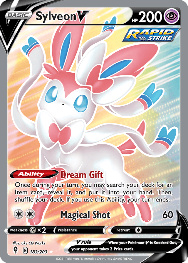 Carta Sylveon V 183/203 do set Evolving Skies — Pokémon TCG | Bynx