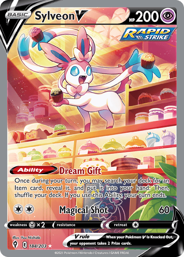Carta Sylveon V 184/203 do set Evolving Skies — Pokémon TCG | Bynx