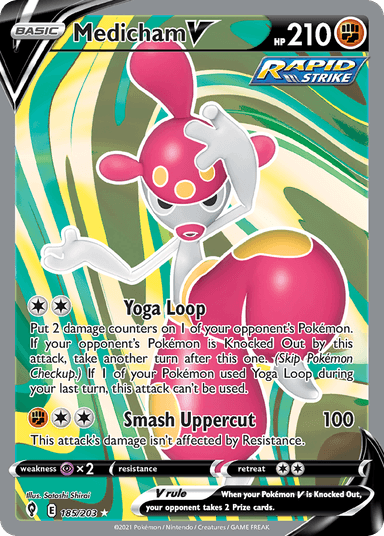 Carta Medicham V 185/203 do set Evolving Skies — Pokémon TCG | Bynx