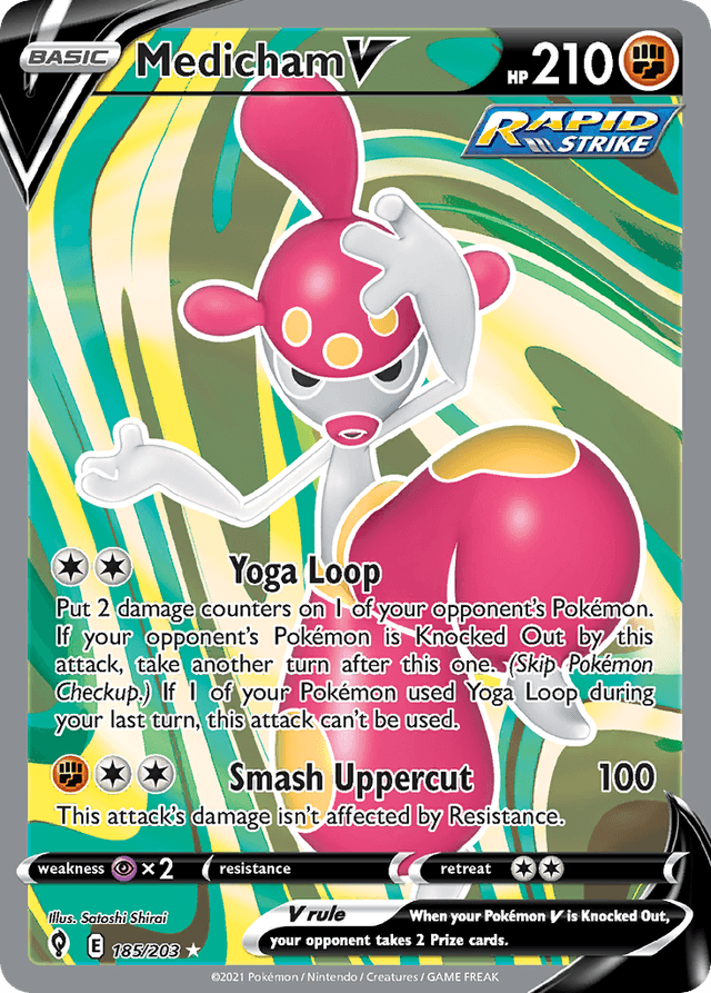Carta Medicham V 185/203 do set Evolving Skies — Pokémon TCG | Bynx