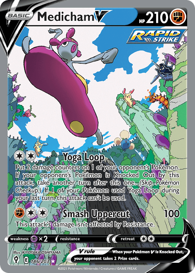 Carta Medicham V 186/203 do set Evolving Skies — Pokémon TCG | Bynx