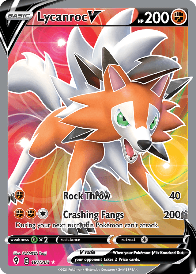 Carta Lycanroc V 187/203 do set Evolving Skies — Pokémon TCG | Bynx