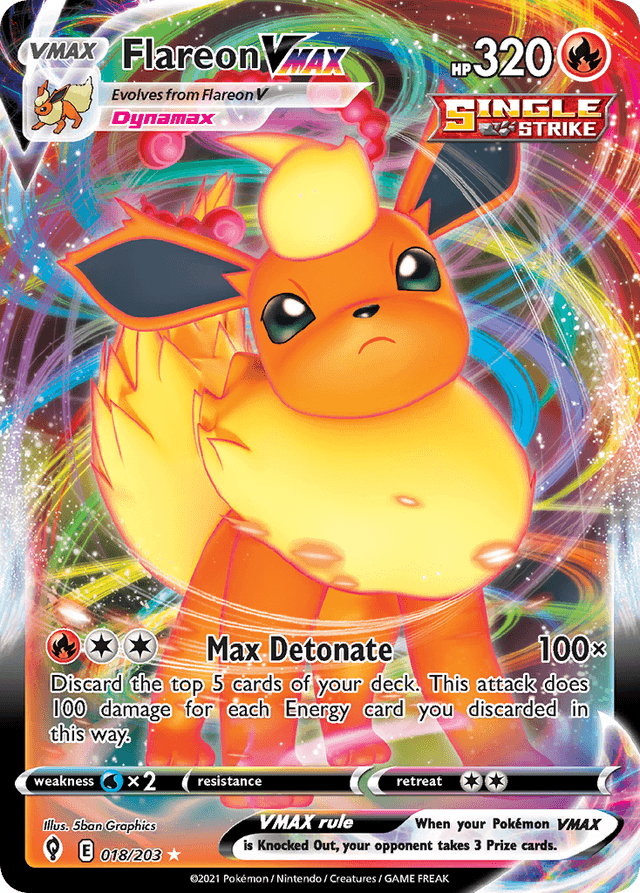 Carta Flareon VMAX 18/203 do set Evolving Skies — Pokémon TCG | Bynx