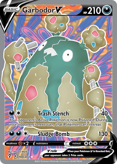 Carta Garbodor V 190/203 do set Evolving Skies — Pokémon TCG | Bynx