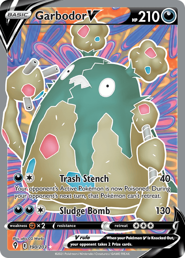 Carta Garbodor V 190/203 do set Evolving Skies — Pokémon TCG | Bynx