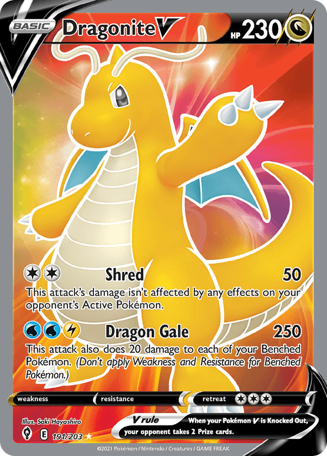 Carta Dragonite V 191/203 do set Evolving Skies — Pokémon TCG | Bynx
