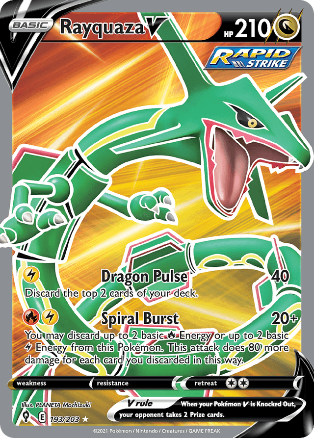 Carta Rayquaza V 193/203 do set Evolving Skies — Pokémon TCG | Bynx